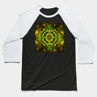 Vibrant electric fractal mandala Baseball T-Shirt